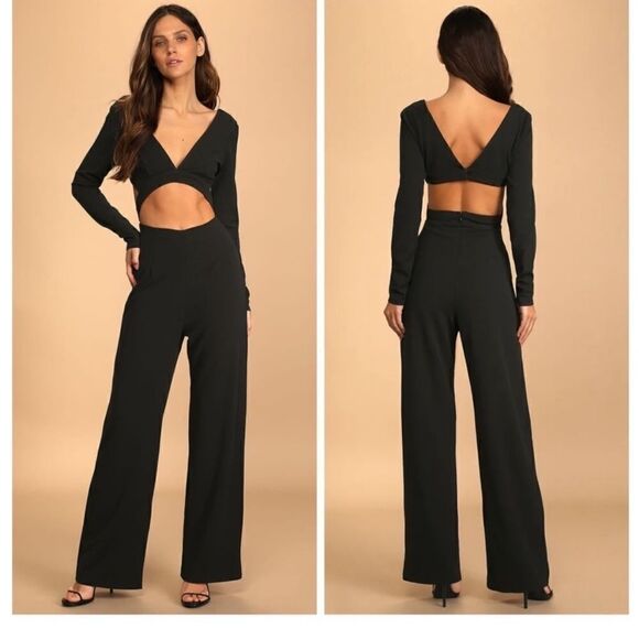 Lulus Pants - Lulu's Black Cutout Jumpsuit